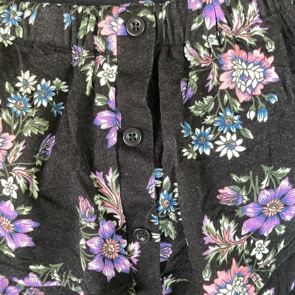 VENUS off the shoulder black floral top size large - Picture 2 of 7